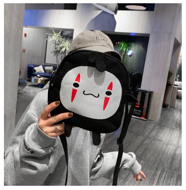 162g Weight Canvas Lining Material Zipper Closure Type Single Shoulder Strap Strap Type Crossbody Bag Bags Type Casual, Shopping Occasion Canvas Material Cartoon Pattern All Seasons Season Women's Gender Cute Style Medium Size Women's Medium Canvas Cartoon Cute Zipper Crossbody Bag 24