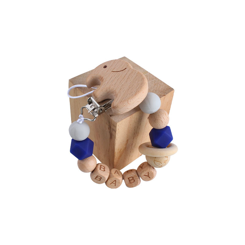 Bebé haya animal chupete clip juguete mordedor estrella de cinco puntas cuentas de silicona chupete cadena AliExpress Amazon Venta caliente