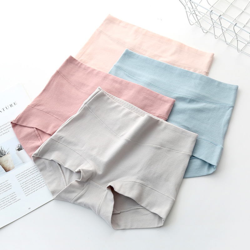 中高腰小平角內褲女純棉安全打底褲透氣無痕收腹提臀防走光大碼胖
