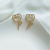 Retro silver needle, advanced earrings, silver 925 sample, flowered, bright catchy style, high-quality style