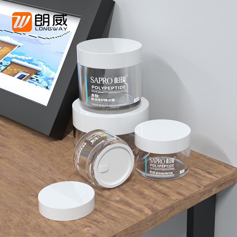 PETG Pared Gruesa botella de crema de boca ancha caja de crema facial nueva botella cosmética botella de crema de plástico botella de crema langwei