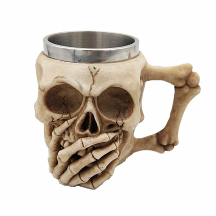 Casual Retro Skull Stainless Steel Resin Water Bottles display picture 4