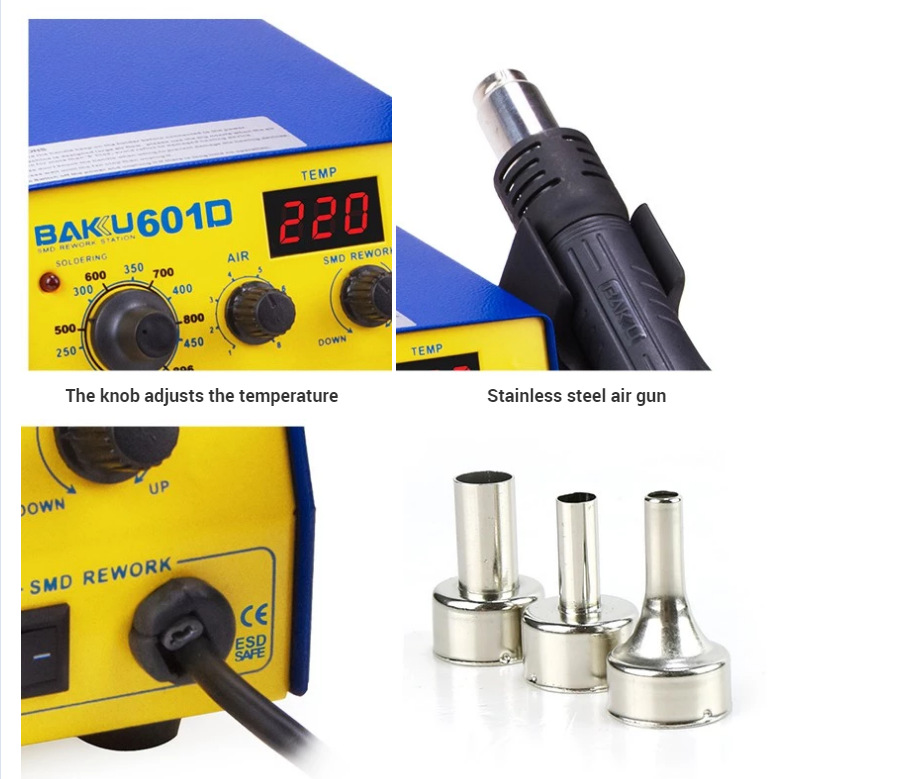巴酷BK-601D新型BGA BAKU 2合1返修台，带数字显示热风焊台-阿里巴巴