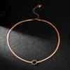 Necklace stainless steel, golden chain, short accessory, decorations, pendant, does not fade, pink gold, Japanese and Korean, South Korea, simple and elegant design