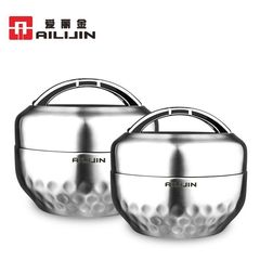304 stainless steel sealed lunch box double-layer insulated portable apple lunch box anti-spill lunch box student Ailijin