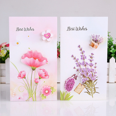HK-B12 花卉立體賀卡立體賀卡母親節教師節七夕節祝福卡片批發