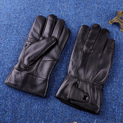 Autumn and winter genuine sheepskin men's outdoor cycling plus velvet thickened leather women's gloves sheepskin gloves wholesale