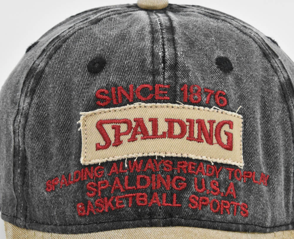 New washed three-dimensional baseball cap with patchwork denim patch embroidered duckbill sunshade hat_voghion.com