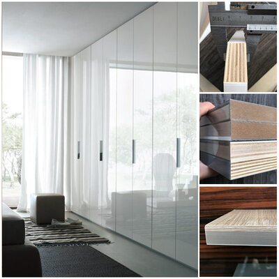 Custom high gloss UV Door Molded Plastic door solid wood Door Cupboard door Plate wardrobe