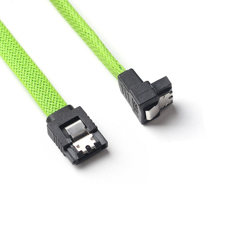 SATA III кабель LELEFOR, прямой 7‑pin + уголок, 6 Гбит/с, нейлоновый braided, длина 0.3/0.5/1 м