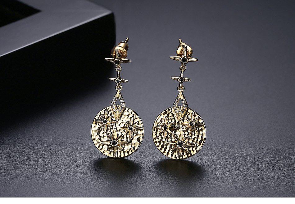 Retro Golden Fashion Earrings display picture 4