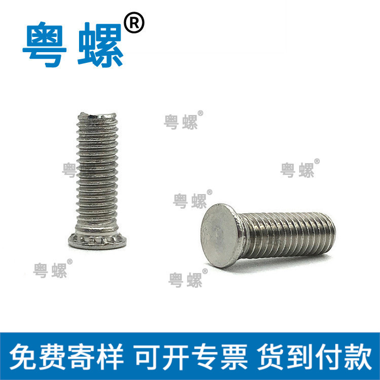   厂家平头公制定位螺钉304不锈钢压铆螺钉压铆螺柱压铆螺丝