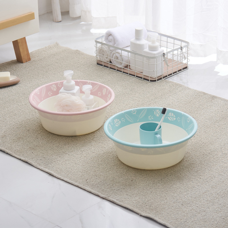 fashionable two-color plastic washbasin for home use for students