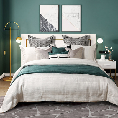 现代简约软装楼盘样板间床上用品多件套含芯高端别墅设计软装床品|ru