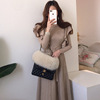 New style of knitted dress flounced waistband mid length sweater