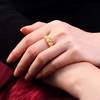 Starry sky for beloved, one size golden wedding ring suitable for men and women, 24 carat