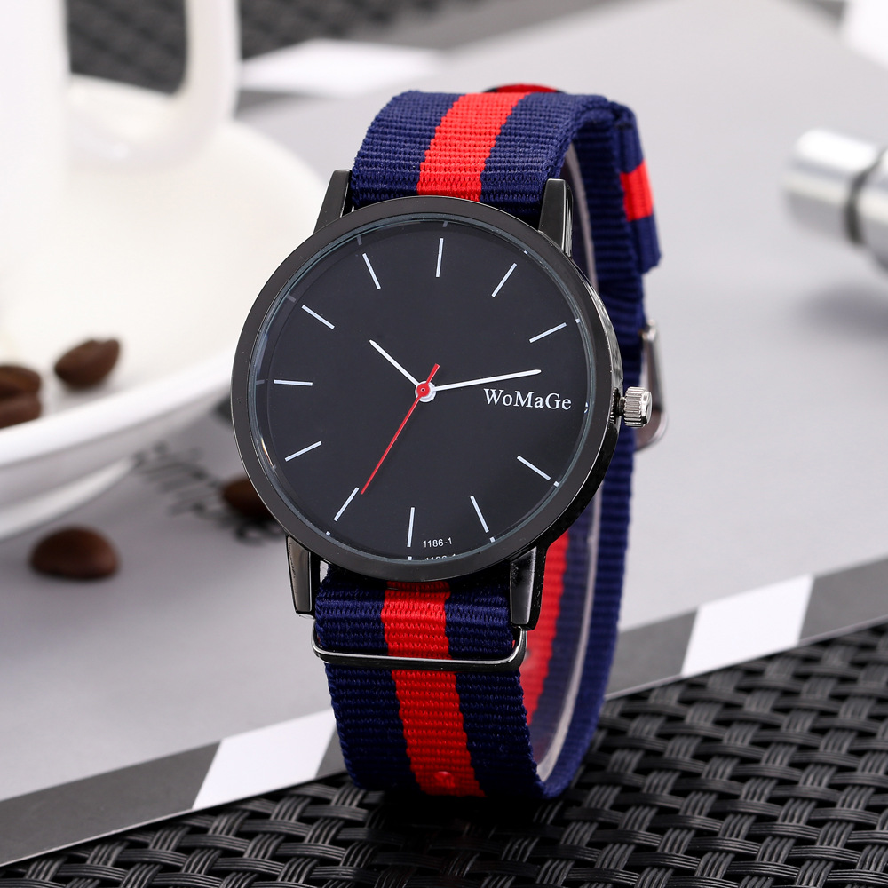 Simple Color Braided Belt Black Shell Large Dial Men's And Women's Watches Wholesale display picture 13