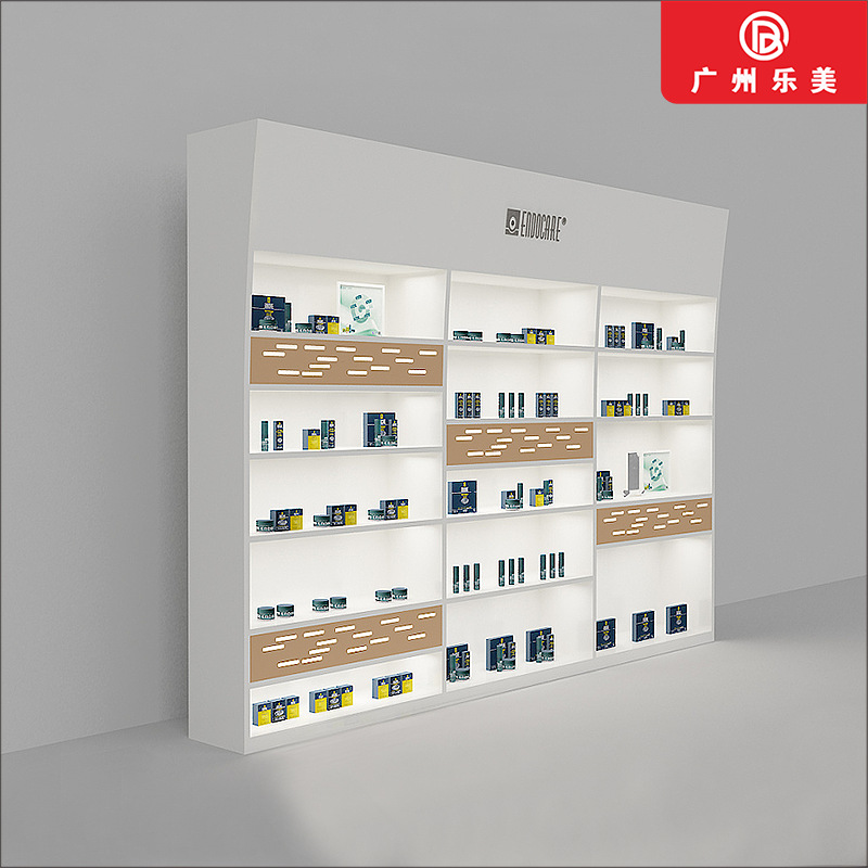 专业制作韩式化妆品柜新款护肤品展示柜高柜中岛柜陈列柜整店设计