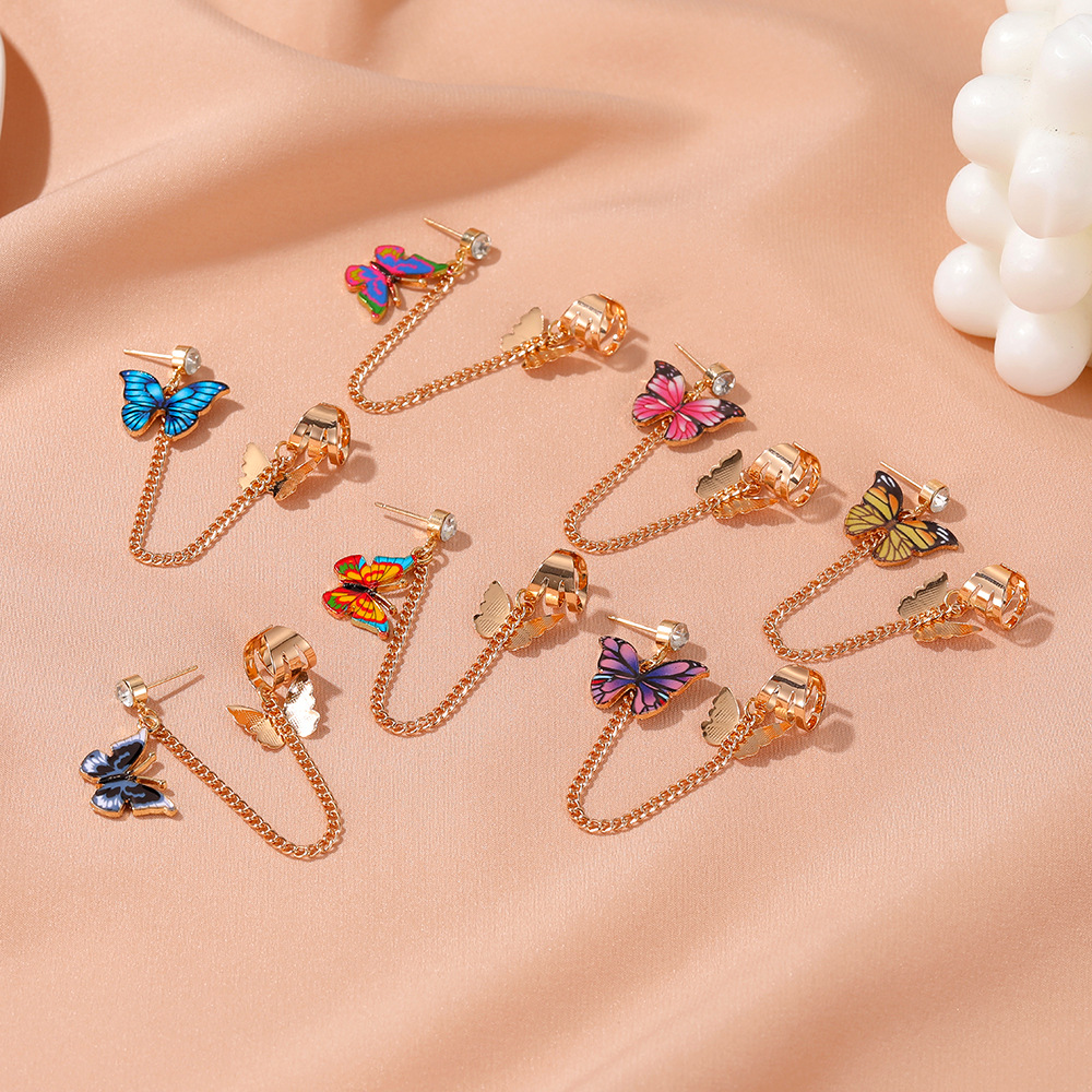 Single Color Butterfly Earrings display picture 6