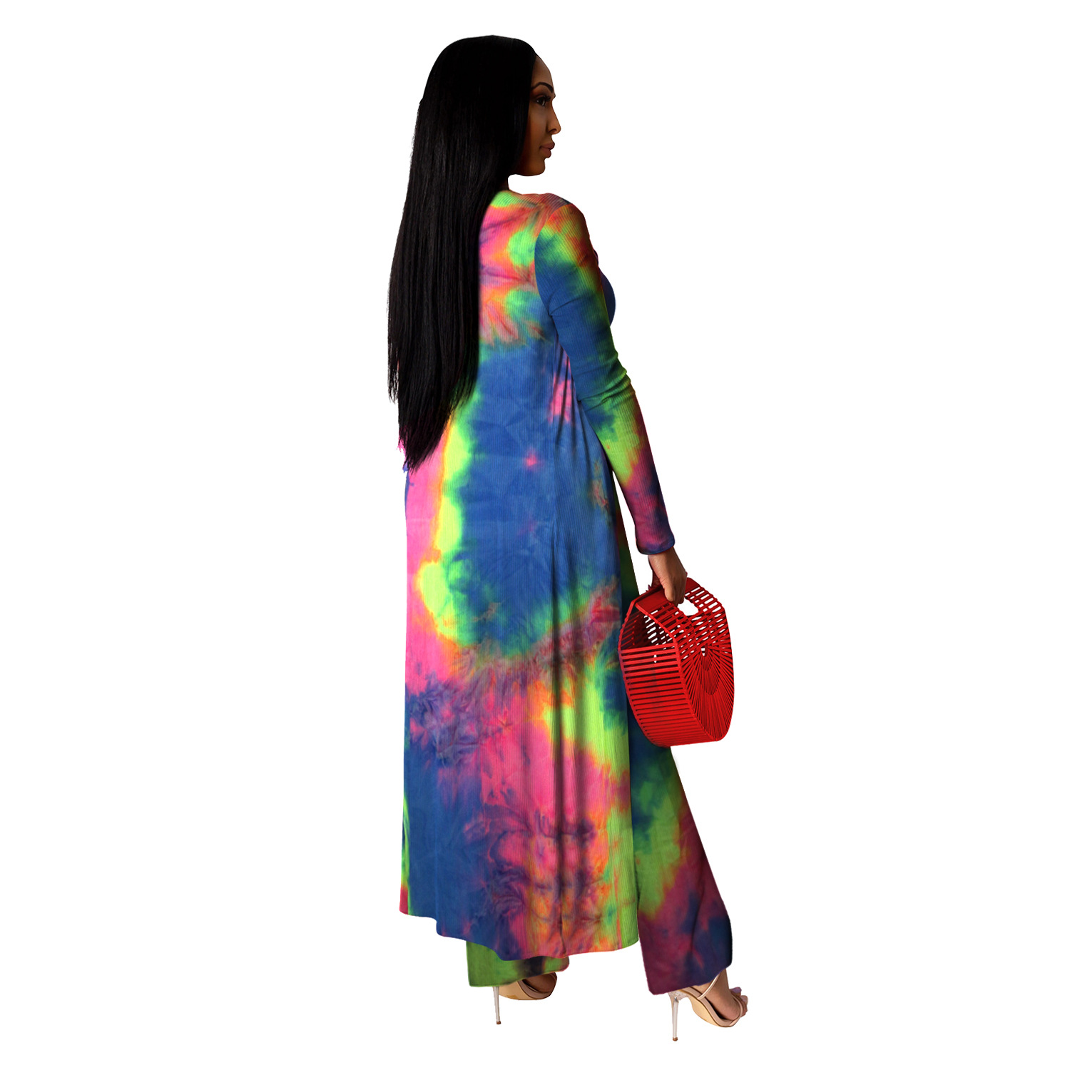 women s high elastic pit strip tie-dye three-piece suit nihaostyles clothing wholesale NSBMF80100