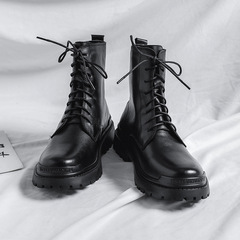 Martin boots for men, autumn and winter, British high-top men's boots with thermal Chelseas, work-style trendy mid-heel boots M08-R