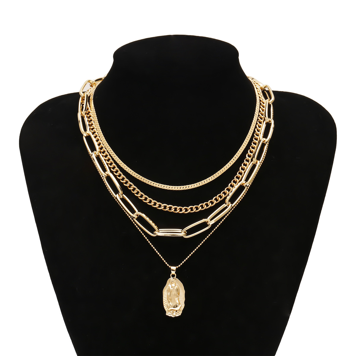 New Fashion Simple Ethnic Style Multi-layer Letter Pendant Set Necklace For Women Wholesale display picture 35