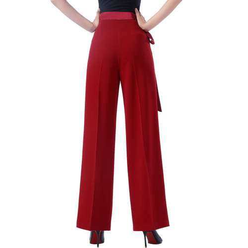 Women's Latin Dance Wide Leg Pants, New Style High-Waisted Long Pants for Social Dance, Ballroom Dance, Modern Dance, and Square Dance