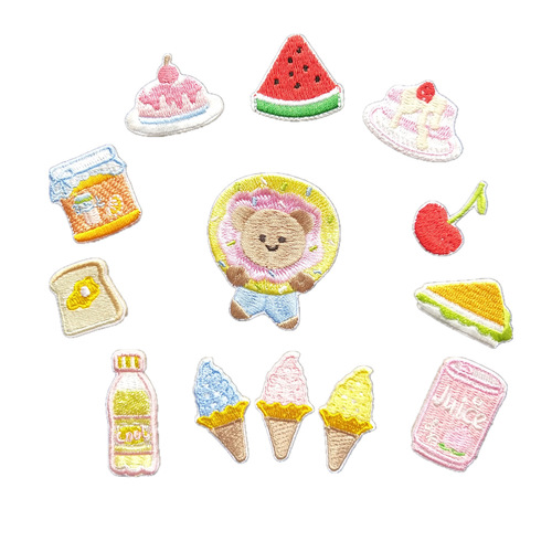 Na like cute bear embroidery cloth patch bag hand ledger diy applique ice cream clothes patch applique self-adhesive
