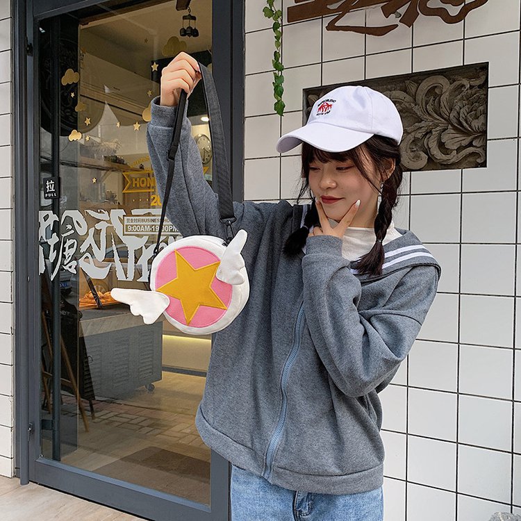 Japanese Fashion New   Cute Cartoon Magic Sakura Canvas Shoulder Bag Girl Cute Funny Purse  Wholesale display picture 68