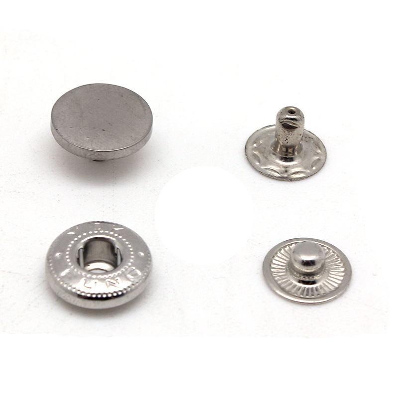 厂家直销 688#8mm白叻金属钮扣 铜质四合扣四件套子母扣弹簧扣