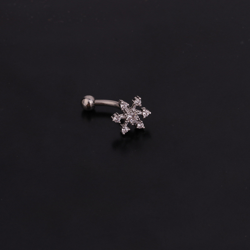 Ear Cartilage Rings & Studs Lady Flower 316 Stainless Steel  Copper Inlaid Zircon display picture 25