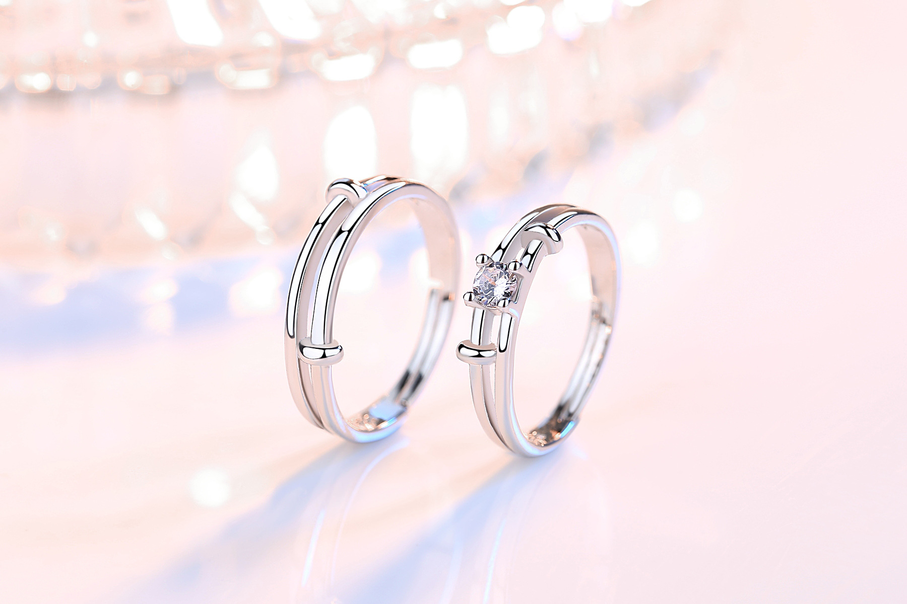 Simple Men And Women Couple Copper Ring Accessories Wholesale display picture 3