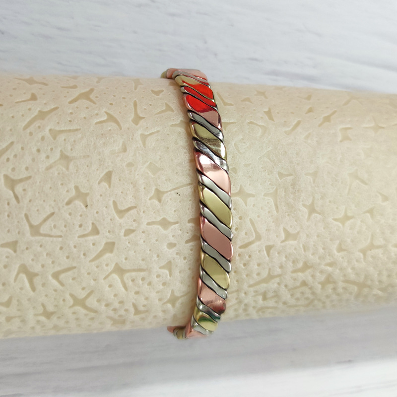 Men's Gender Simple Style Classic Style Color Block Copper Magnetic Men's Bangle Men Cuff & Bangle