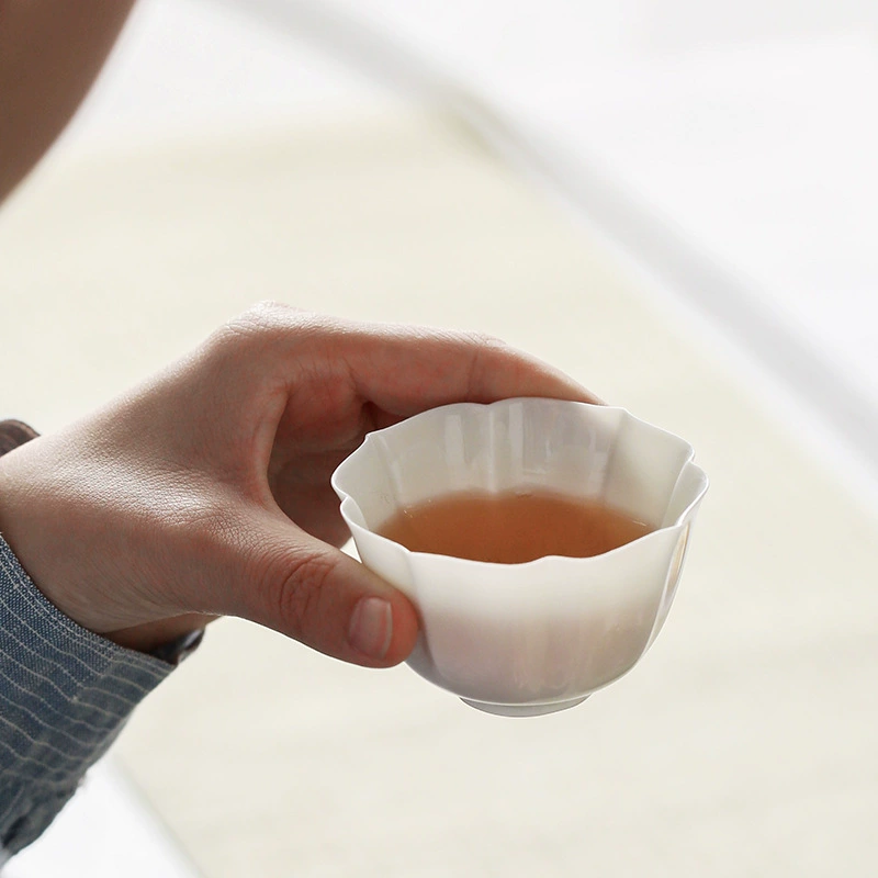 暮苍斋 Lard Oil Aries Lipmine Aoi Kwai Cup Flower -shaped Cup Kung Fu Tea Self -Master Cup Pin Cup Single Cup Large Cup