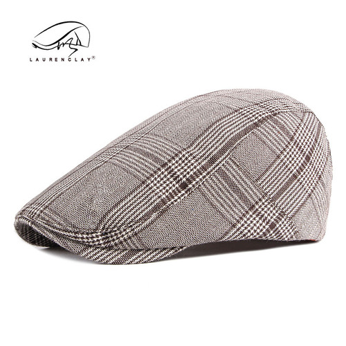 Spring, summer and autumn men's berets Korean style fashion plaid peaked hats women's British fashion literary progressive hat trend