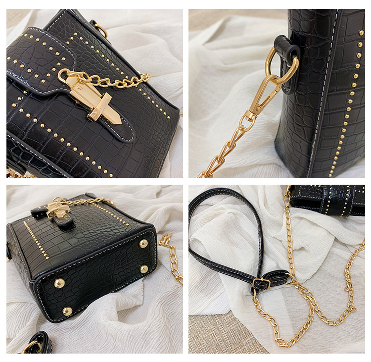 New Trendy Wild One-shoulder Messenger Chain Crocodile Pattern Mobile Phone Bag display picture 48