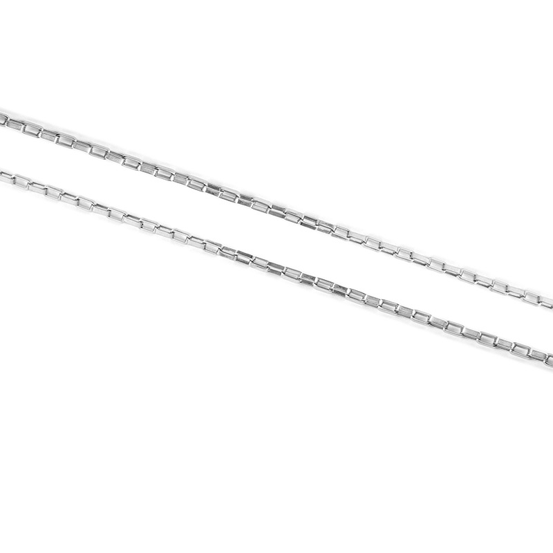 Dây chuyền hộp mạ vàng bạc S925 kiểu xương đòn cổ điển đơn giản, có thể điều chỉnh — Kiểu bạc trơn
