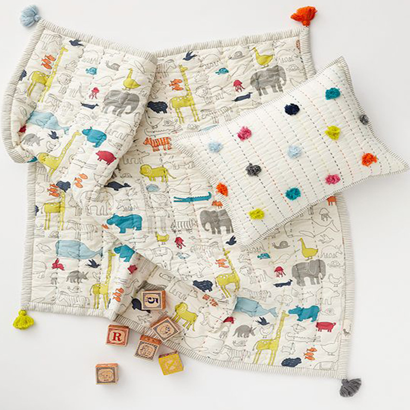 ins爆款北欧家居 儿童爬行地垫卡通动物地图地垫 婴儿游戏玩具毯