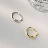 Wavy one size brand fashionable ring for beloved, silver 925 sample, wholesale