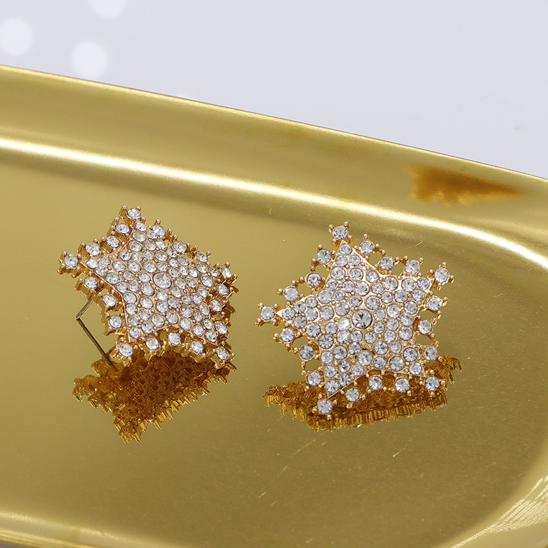 New Exaggerated Stud Earrings Star Diamond Earrings For Women Wholesale display picture 4