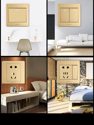 International Electrotechnical 86 Undercover 5 Pentapore socket panel Porous household USB Wall Power switch socket