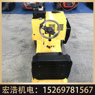 850双钢轮小型全液压振动碾 电启动座驾式手扶压实机原厂供应