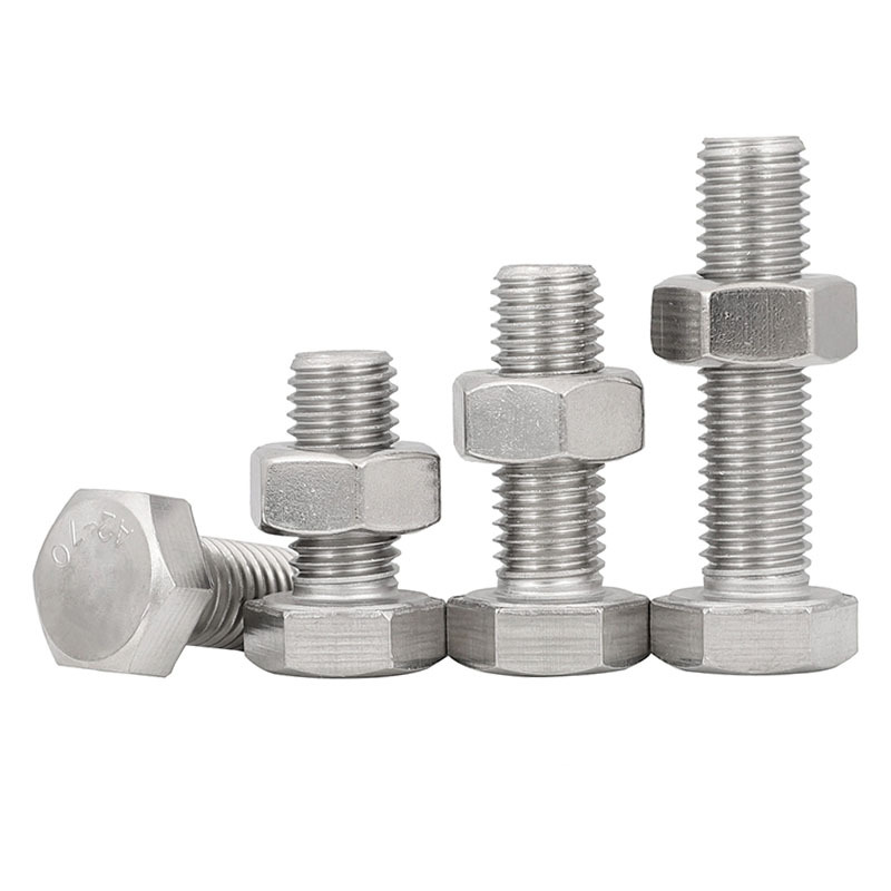 M10M12 30不锈钢加长外六角螺杆螺丝螺母套装螺栓穿墙长六角螺栓