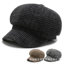 帽子秋冬新款女毛呢韩版日系甜美可爱八角帽英伦时尚冬天潮贝雷帽