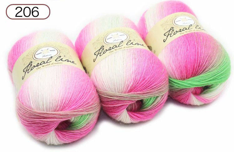 Una sola hebra sección teñida hilo degradado color lana tejida a mano bufanda sombrero lana Arco Iris lana al por mayor