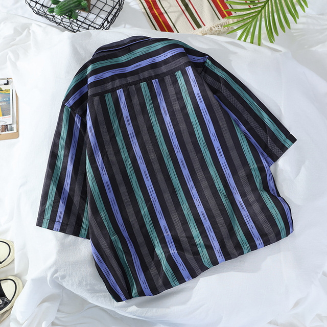 Summer men’s striped new beach shirt