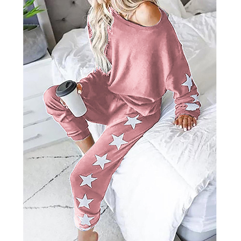 loose fashion printing long-sleeved casual set  NSKX18392