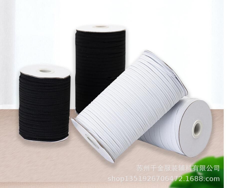 现货黑白0.8CM进口跑马带，婴儿童装可用环保可出口走马松紧带