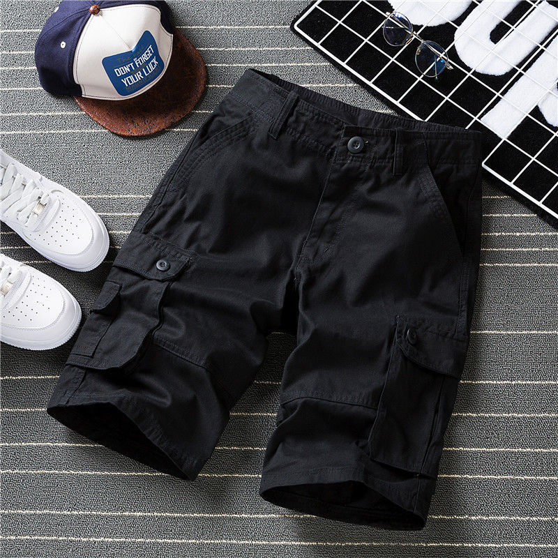 Men's summer cotton tooling casual short...