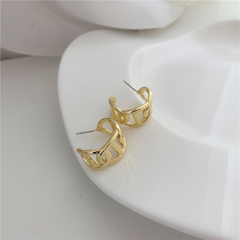 Metal C-shaped Earrings display picture 6